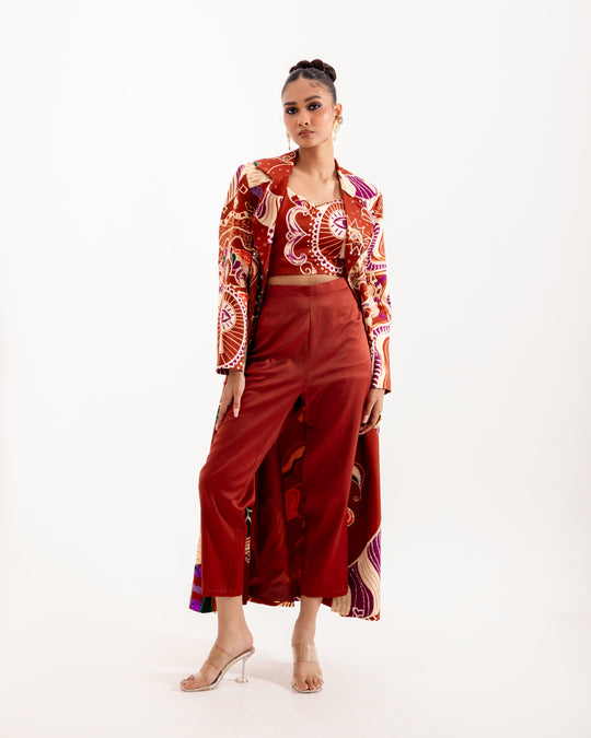 Brown Wonderland Trench Coat Set