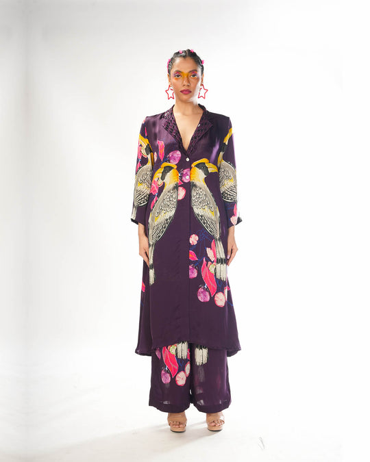 Plum hornbill coord set