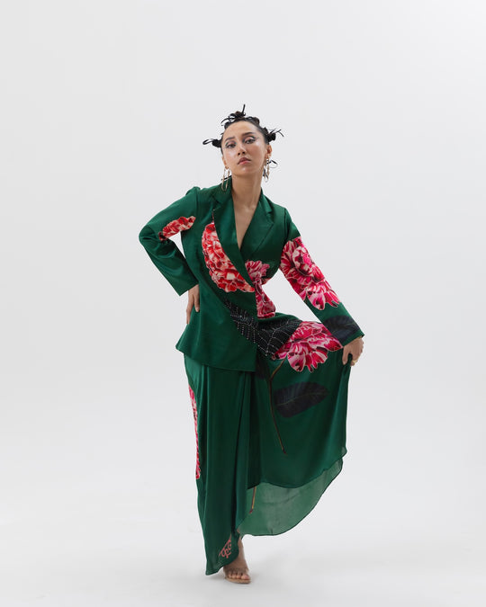 Green phuljhadi skirt