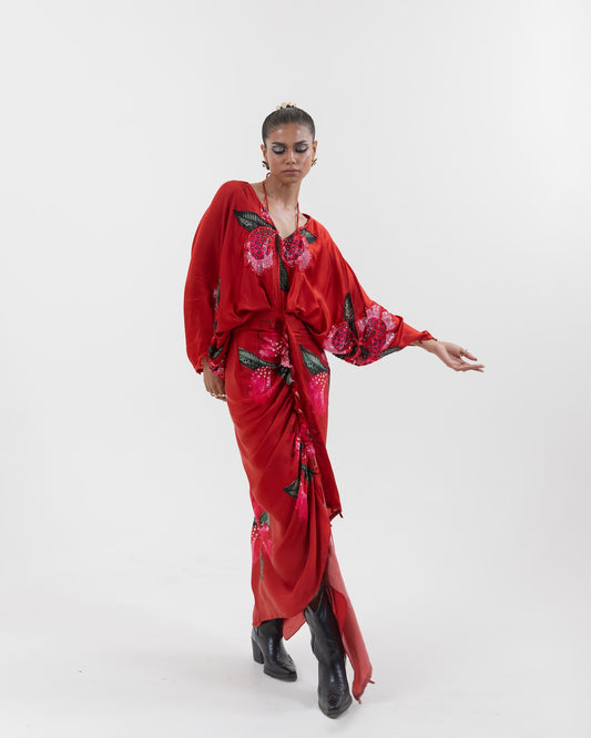 Ruby Orchid Drape Dress