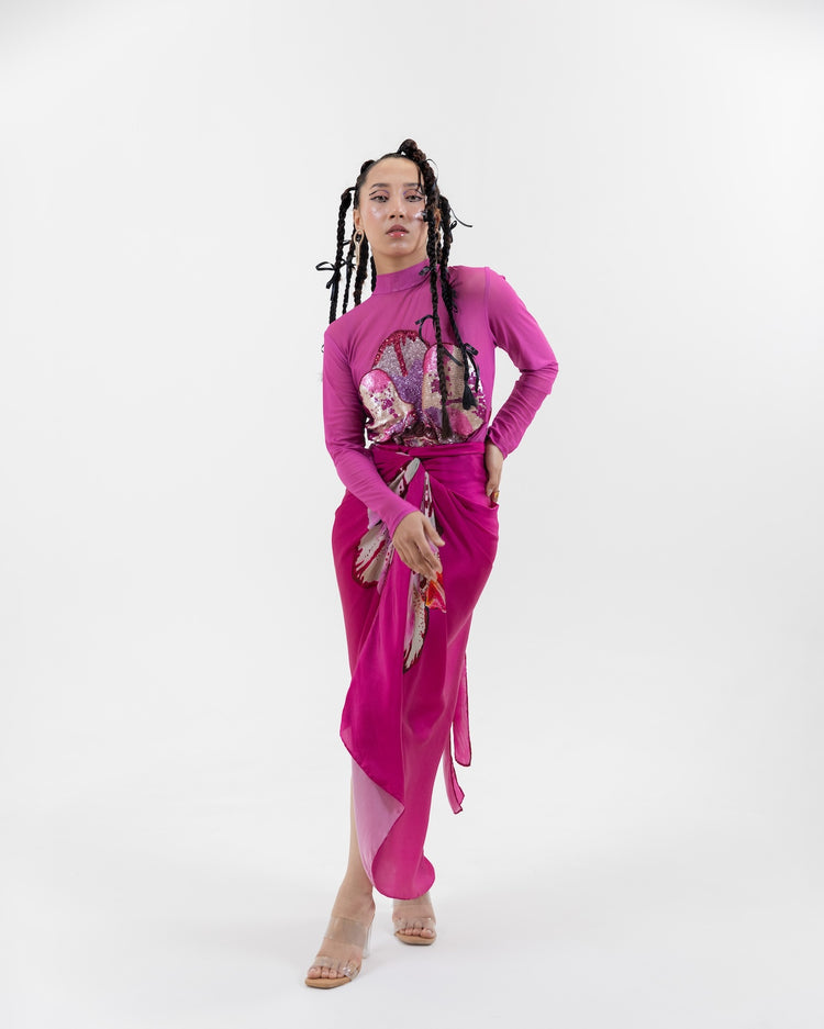 Blush Bloom Wrap Dress