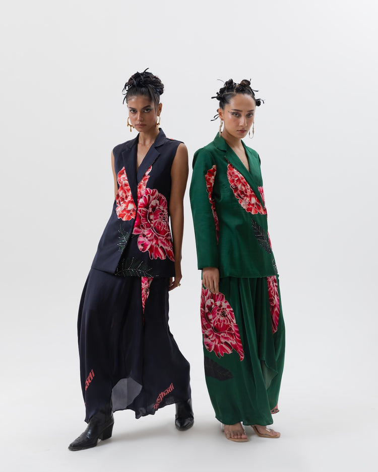 Black phuljhadi skirt