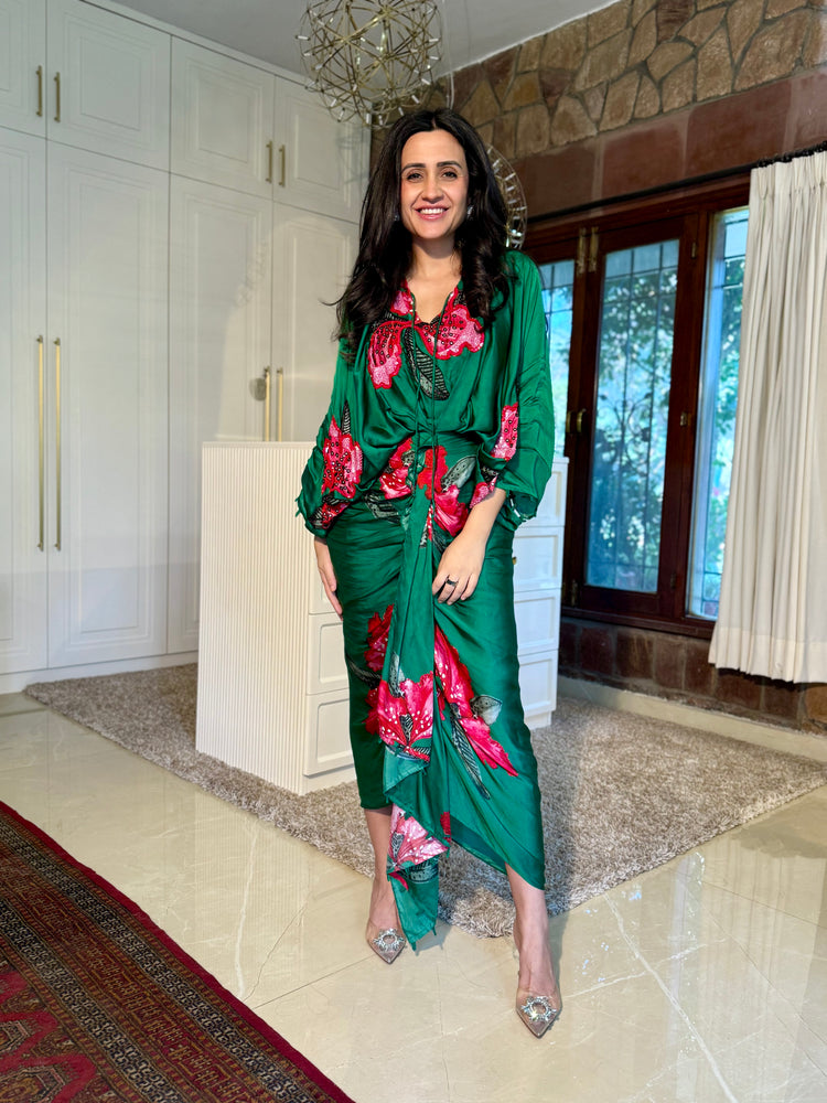 Sage Orchid Drape Dress