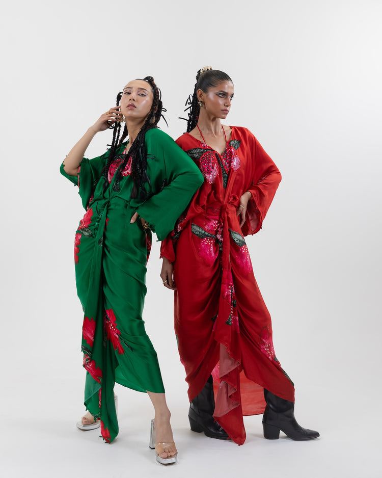 Ruby Orchid Drape Dress