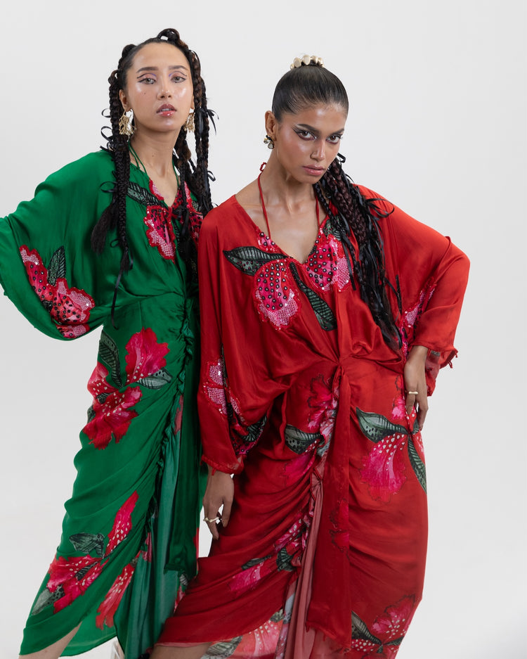 Ruby Orchid Drape Dress