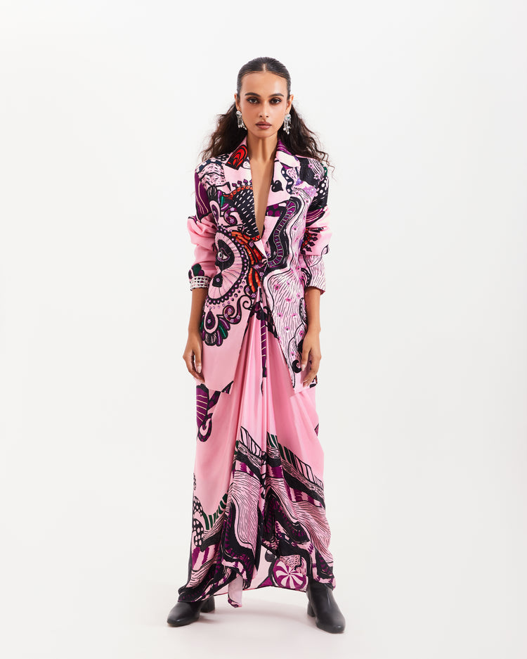 Pink wonderland blazer skirt