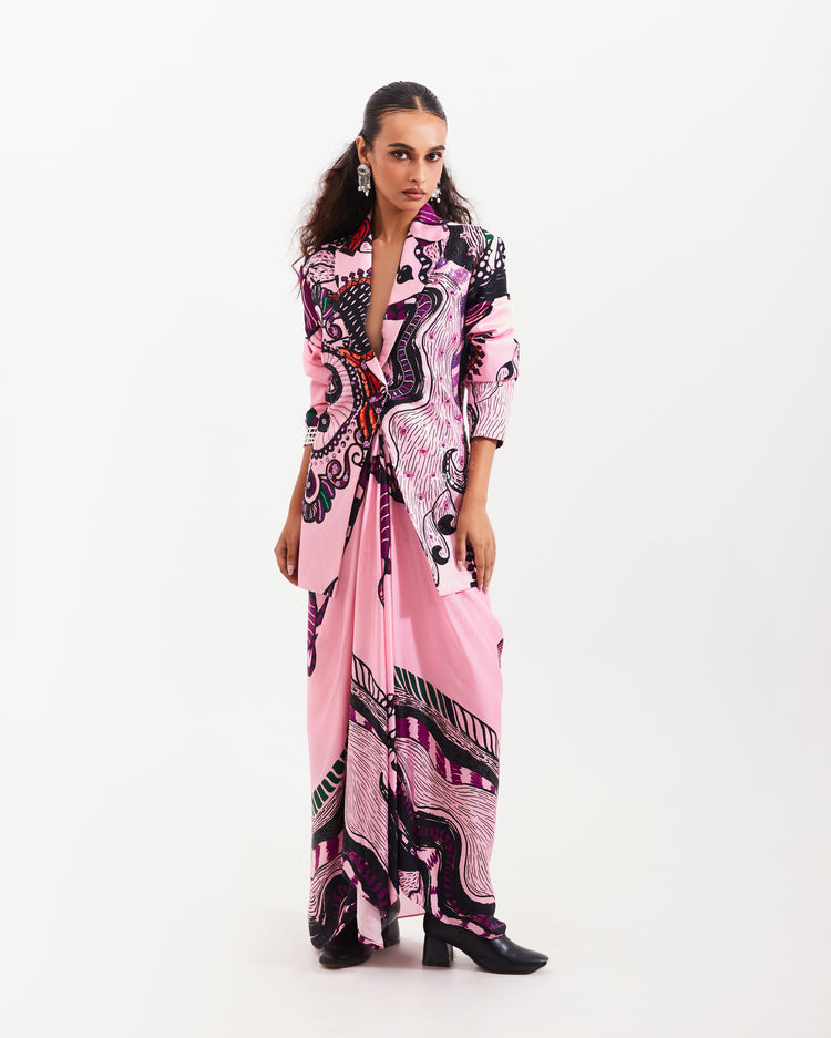 Pink wonderland blazer skirt