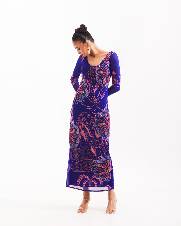 Midnight Aranyani Embellished Column Dress