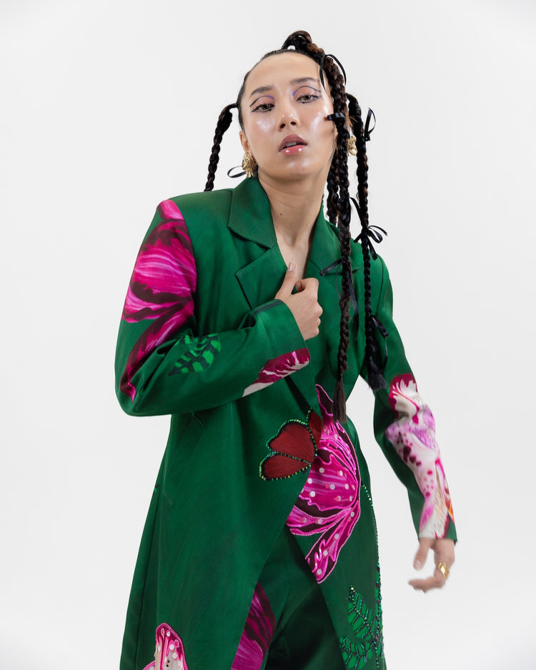 Olive Stem trenchcoat Set