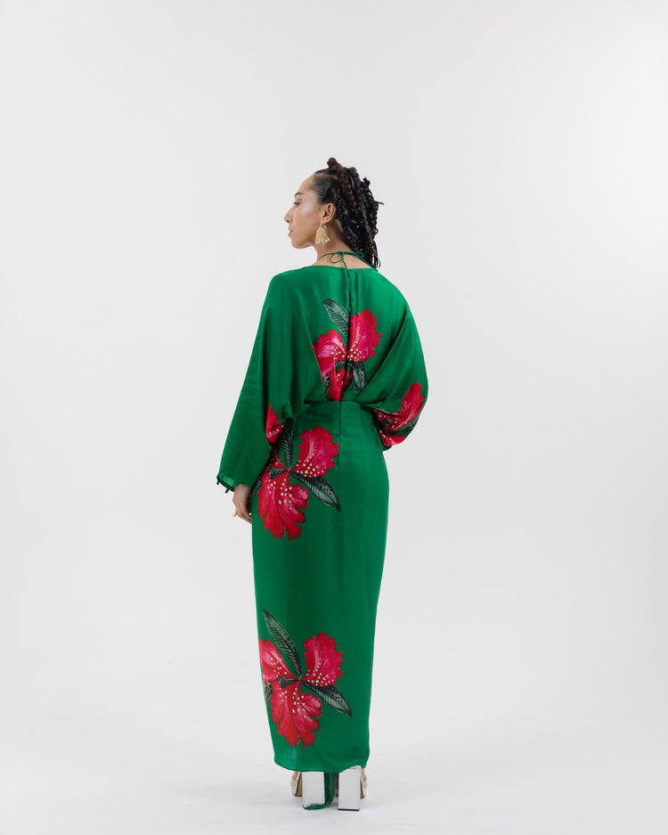 Sage Orchid Drape Dress