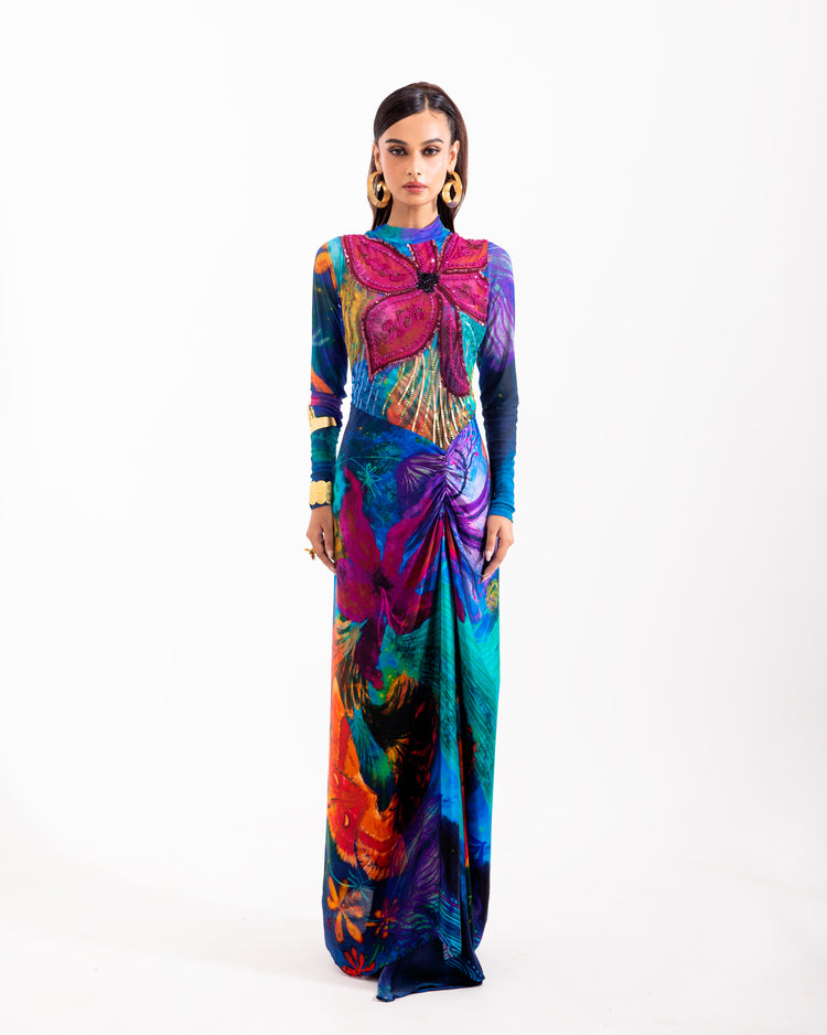 Blue Aranyani Nightforest Draped Dress