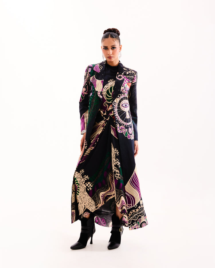 Black Wonderland Trenchcoat Set