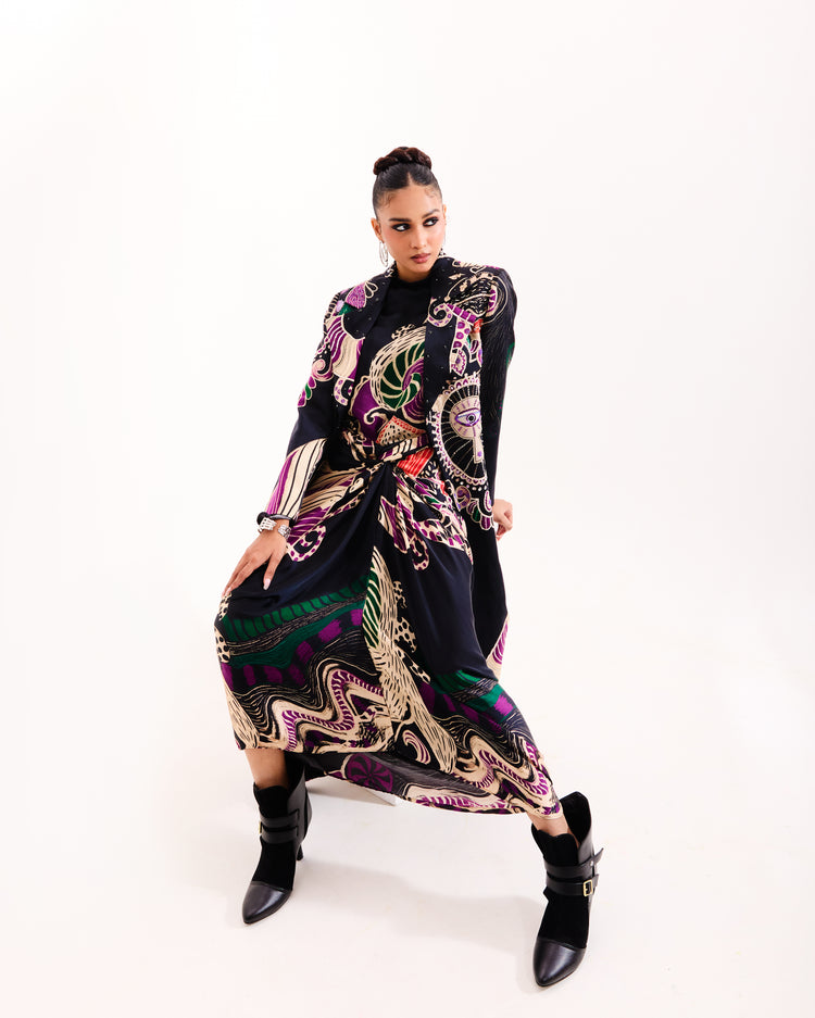 Black Wonderland Trenchcoat Set