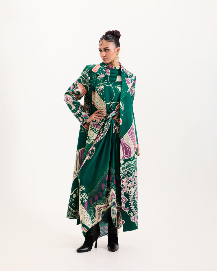 Green Wonderland Trenchcoat Set