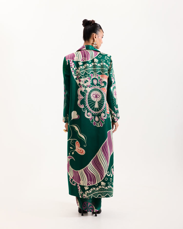 Green Wonderland Trenchcoat Set