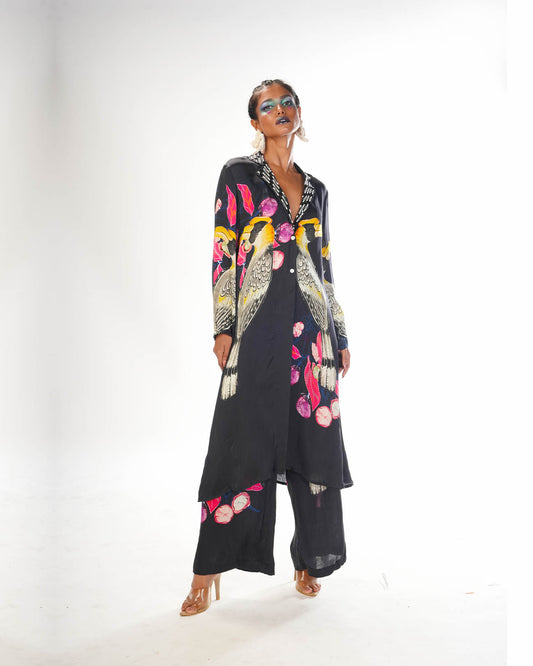 Black hornbill coord set