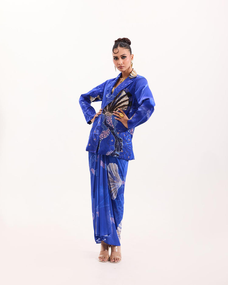 Blue marine mesh skirt