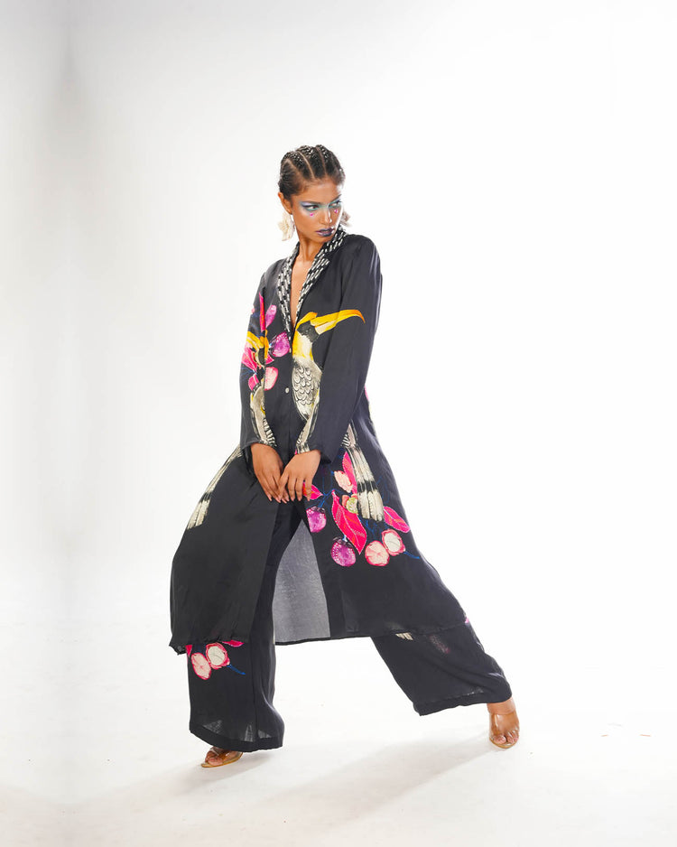 Black hornbill coord set