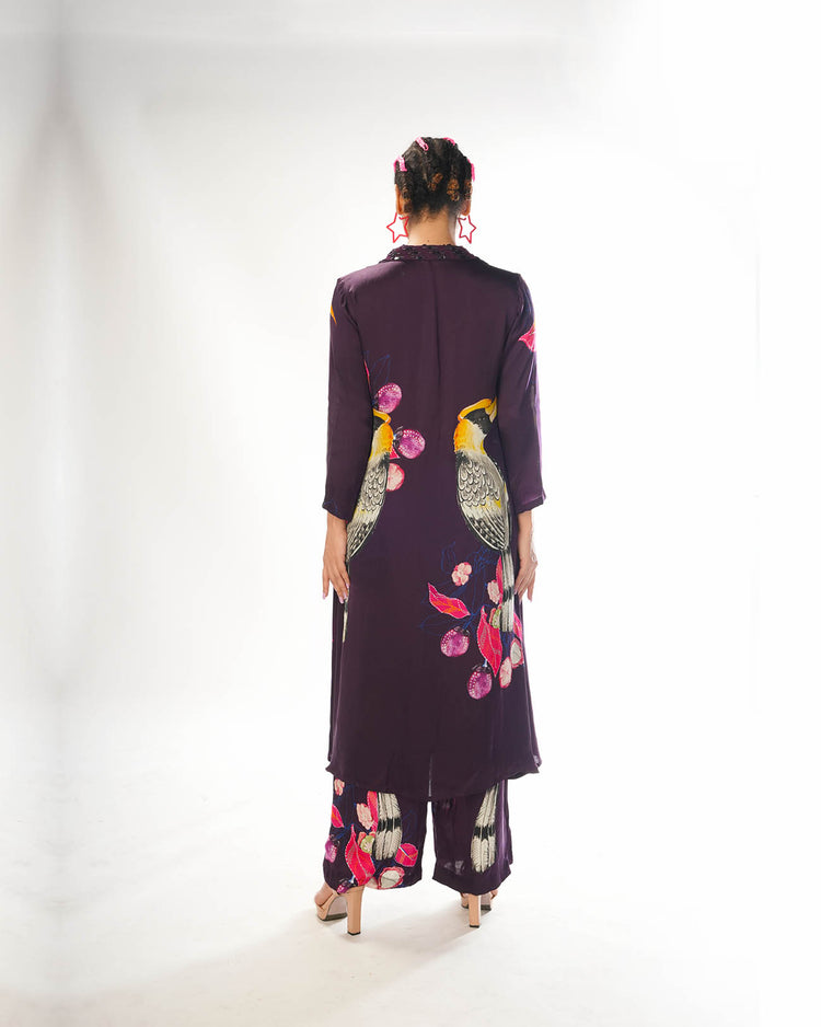 Plum hornbill coord set