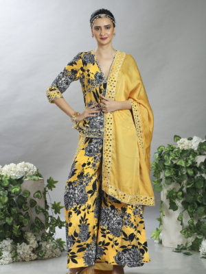 Yellow Sharara Set