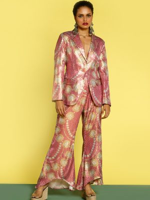 Sequin Katyani Pink Pant Suit