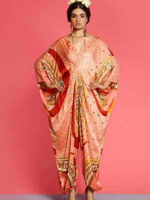 Peach Chandraghanta Embroidered Jumpsuit