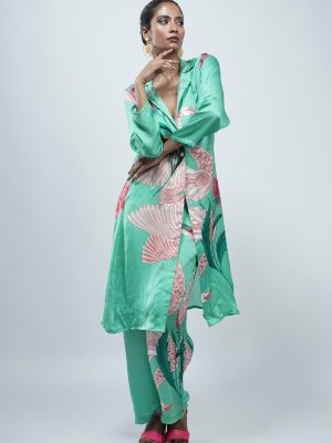 Brahmacharini Mint Green  Shacket Coord