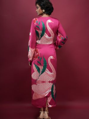 Brahmacharini Tulip Pink Side Cut Dress