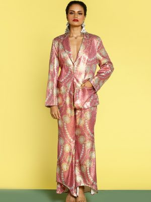 Sequin Katyani Pink Pant Suit