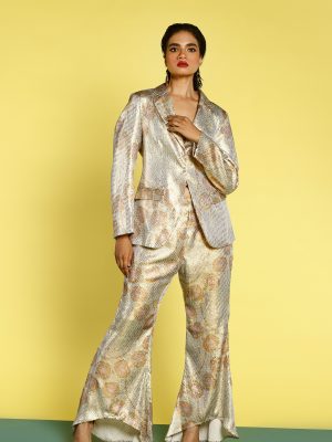 Sequin Katyani Ivory Pant Suit