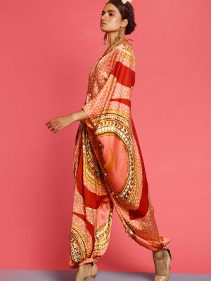 Peach Chandraghanta Embroidered Jumpsuit