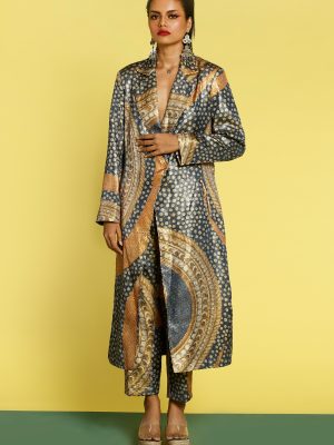 Full Sequin Overlap Jacket Pant Set