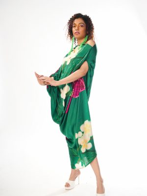 Green Bud Drape Dress