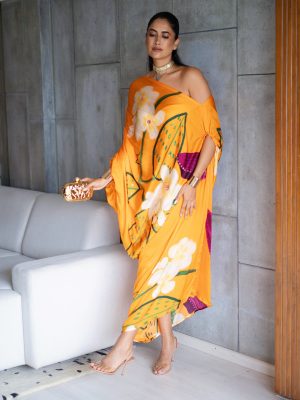 Orange Bud Drape Dress