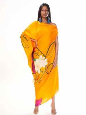 Orange Bud Drape Dress