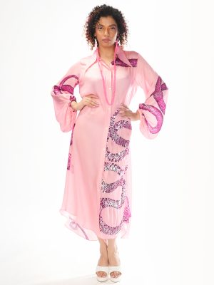 Pink Snake Shirt Dress